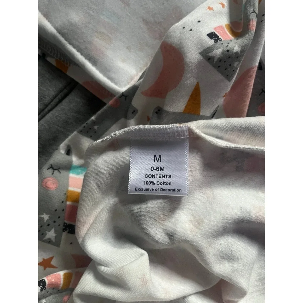 Little Tair FTIKVO Baby Swaddle Sleep Sack Set 0-6M Unicorn Gray Cotton 2pk